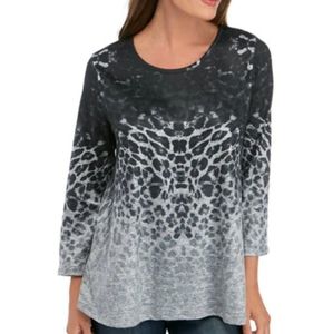 Kim Rogers Animal print top 3/4 sleeve